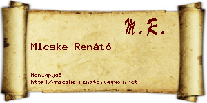 Micske Renátó névjegykártya